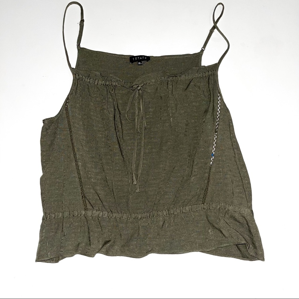1. State Olive Green Spaghetti Strap Tank Top